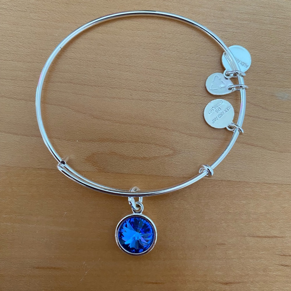Alex and Ani Bracelet with Sapphire Charm